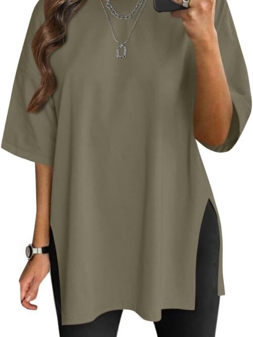 Women’s Summer Casual Short Sleeve Oversize Workout T-Shirt Tee Tops