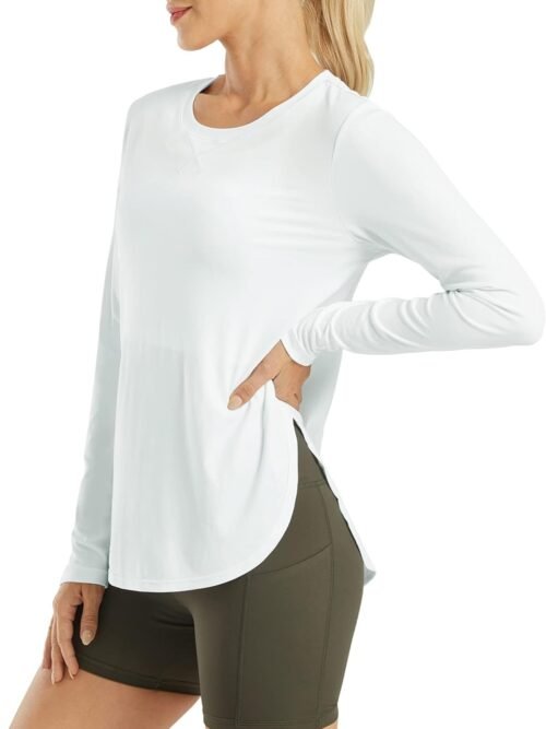 Women's UPF 50+ UV Shirts Long Sleeve Workout Sun Shirt Outdoor Gym Hiking Tops Quick Dry Lightweight